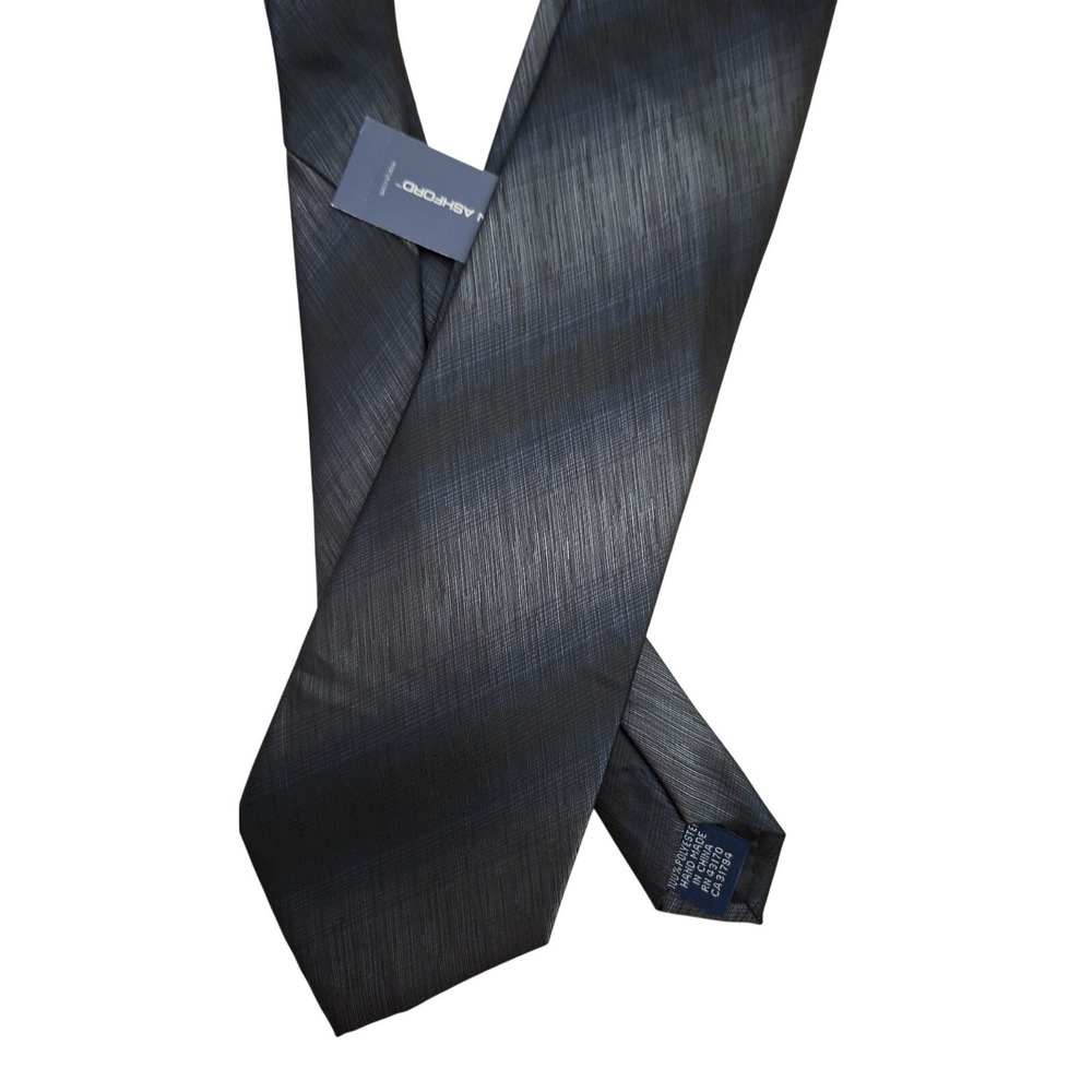 John Ashford New Necktie Murano Sharkskin Black NEW Hand Made Mens Tie NWT
